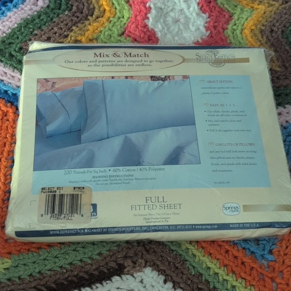 Select Edition Vintage Cream Fitted Sheet Cotton‎ Blend Deadstock NIP